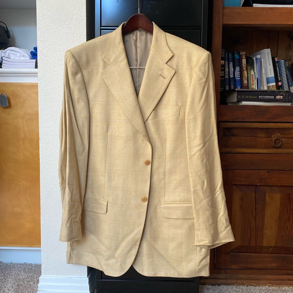 Harrods KnightsBridge Suit Coat Fratelli Tallia Di Delfino Bamboo Woven in Italy